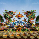 Drachen auf dem Dach eines chinesischen Tempel in Chinatown, Bangkok, Thailand, Asien | Dragons on the roof of a Chinese temple in Chinatown, Bangkok, Thailand, Asia