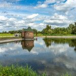 Historisches Schieberhäuschen und Filtrationsbecken, Wasserkunst Kaltehofe, Insel Kaltehofe, Hamburg-Rothenburgsort, Hamburg, Deutschland |
Historical spool cottage and filtration tank, Wasserkunst Kaltehofe, Kaltehofe island, Hamburg-Rothenburgsort, Hamburg, Germany, Europe