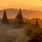 Sonnenuntergang bei den Tempeln und Pagoden in der Ebene von Bagan, Myanmar, Asien | sunset at the temples and pagodas of Bagan, Myanmar, Asia