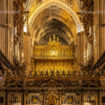 Trascoro, Innenraum der Kathedrale Santa María de la Sede in Sevilla, Andalusien, Spanien | Trascoro, Seville Cathedral Saint Mary of the See interior, Seville, Andalusia, Spain,