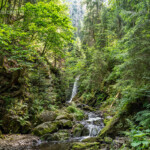 Wasserfall Großer Ravennafall in der Ravennaschlucht bei Breitnau, Schwarzwald, Baden-Württemberg, Deutschland | Waterfall Great Ravenna Fall of the Ravenna Gorge near Breitnau, Black Forest, Baden-Württemberg, Germany