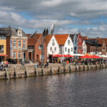 Binnenhafen und Altstadt in Husum, Kreis Nordfriesland, Schleswig-Holstein, Deutschland, Europa | Inland port and Old Town of Husum, district of North Frisia, Schleswig-Holstein, Germany, Europe