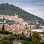 Blick auf Cervo und die Kueste, Riviera di Ponente, Ligurien, Italien, Europa | View over Cervo and the coast, Riviera di Ponente, Liguria, Italy, Europe