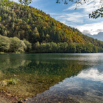 Der See Lago di Levico im Valsugana, Trentino, Italien, Europa | Lake Lago di Levico at the Valsugana, Trentino, Italy, Europe