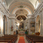 Innenraum der Kirche Chiesa dell'Annunciazione di Maria in Tenna, Valsugana, Trentino, Italien, Europa | Chiesa dell'Annunciazione di Maria church interior, Tenna, Valsugana, Trentino, Italy, Europe