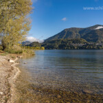 Strand am Caldonazzosee im Valsugana, Trentino, Italien, Europa | Lago di Caldonazzo beach, Valsugana, Trentino, Italy, Europe
