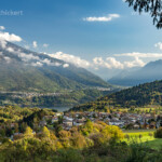 Vattaro, der Caldonazzosee und die Landschaft des Valsugana, Trentino, Italien, Europa | Vattaro, lake Lago di Caldonazzo and the landscape of the Valsugana, Trentino, Italy, Europe