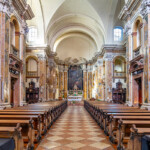 Innenraum der Kirche Chiesa di San Francesco Saverio in Trient, Trentino, Italien, Europa | Chiesa di San Francesco Saverio church interior, Trento, Trentino, Italy, Europe