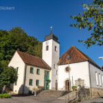 Die katholische Herz-Jesu-Kirche in Tüchersfeld in der Fränkischen Schweiz, Stadt Pottenstein, Bayern, Deutschland | The Catholic chapel of ease, the Church of the Sacred Heart in Tüchersfeld in Franconian Switzerland, Pottenstein, Bavaria, Germany