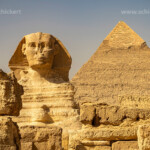 Große Sphinx und die Chephren-Pyramide in Gizeh, Ägypten, Afrika | The Great Sphinx and the pyramid of Khafre or Chephren in Giza, Egypt, Africa