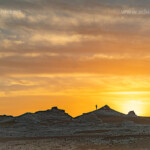Sonnenuntergang im Nationalpark Weiße Wüste im ägyptischen Teil der Libyschen Wüste, Ägypten, Afrika | Sunset at the White Desert National Park, Egypt, Africa
