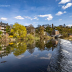 Die Lahn und Wehr bei Weilburg, Hessen, Deutschland | The Lahn river and weir near Weilburg, Hesse, Germany