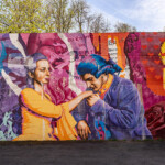 Graffiti Wandbild mit Johann Wolfgang von Goethe und Charlotte Buff aus Die Leiden des jungen Werthers in Wetzlar, Hessen, Deutschland | Graffiti Mural with Johann Wolfgang von Goethe and Charlotte Buff from The Sorrows of Young Werther in Wetzlar, Hesse, Germany